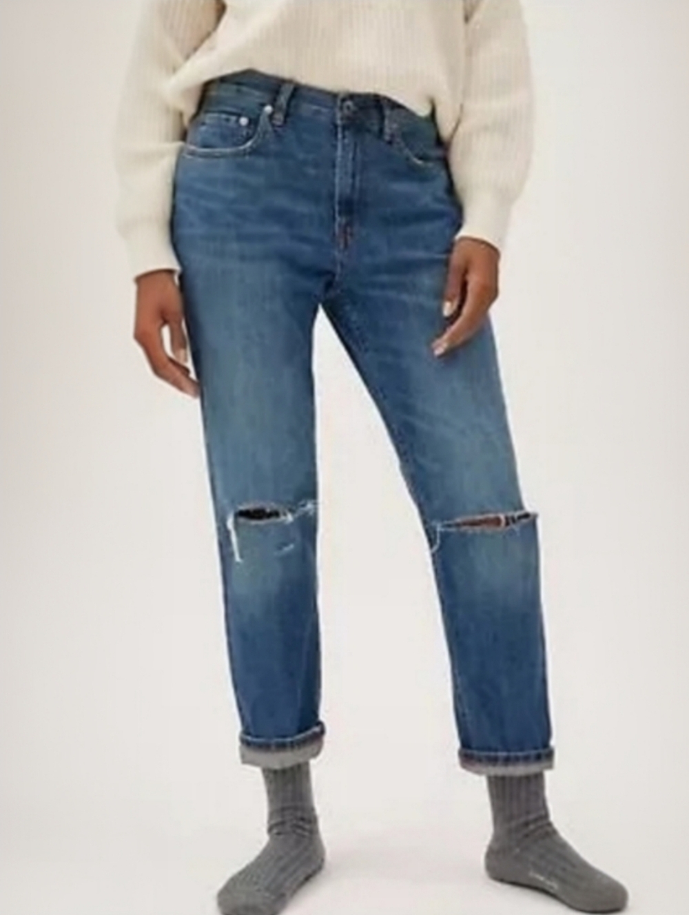 Everlane Summer Jean Relaxed Straight Distressed Jeans Size 24